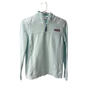 Vineyard Vines Women's 1/4 Zip Pullover Cotton Sweater Size XS Mint Green EUC